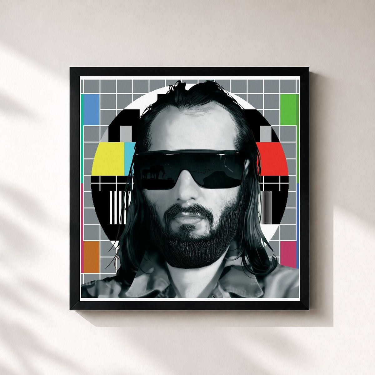 #noir La ritournelle di Sébastien Tellier in stampa quadrata incorniciata, cornice nera 32x32 cm
