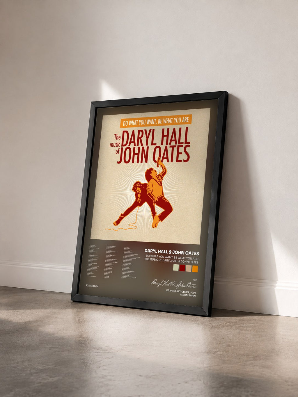 #noir Do What You Want, Be What You Are: The Music of Daryl Hall & John Oates de Daryl Hall & John Oates en lámina enmarcada vista de tres cuartos, marco negro