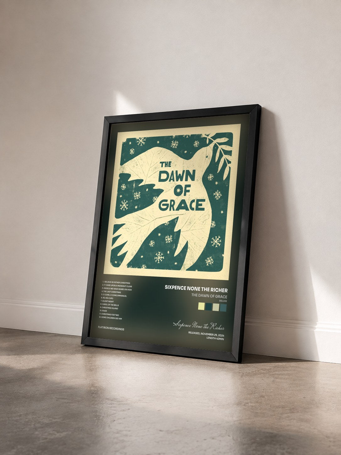 #noir Tableau de l'album The Dawn of Grace (Deluxe) de Sixpence None the Richer vu de trois quarts, cadre noir