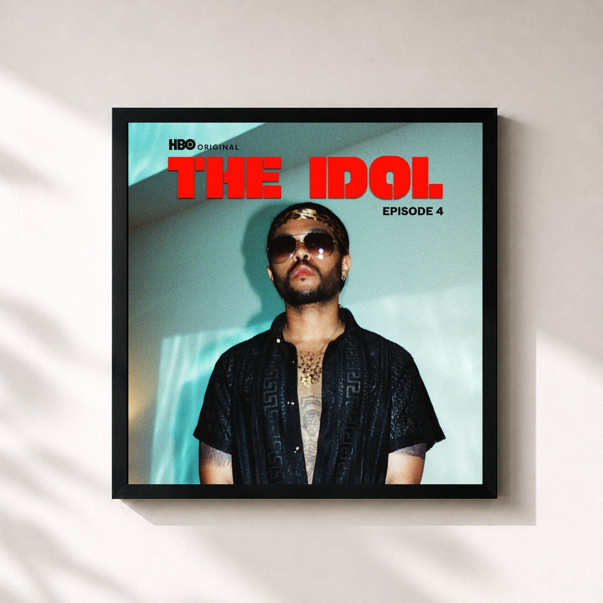 #noir Tableau carré de l'album The Idol Episode 4 (Music from the HBO Original Series) de The Weeknd, cadre noir 32x32 cm