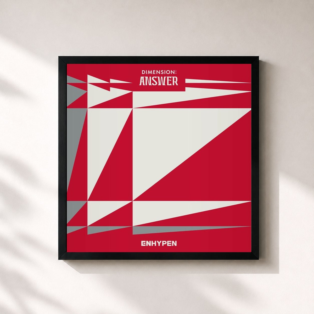 #noir Tableau carré de l'album DIMENSION : ANSWER de ENHYPEN, cadre noir 32x32 cm