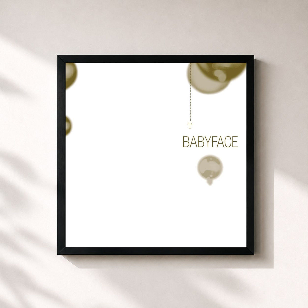 #noir Tableau carré de l'album Christmas With Babyface de Babyface, cadre noir 32x32 cm