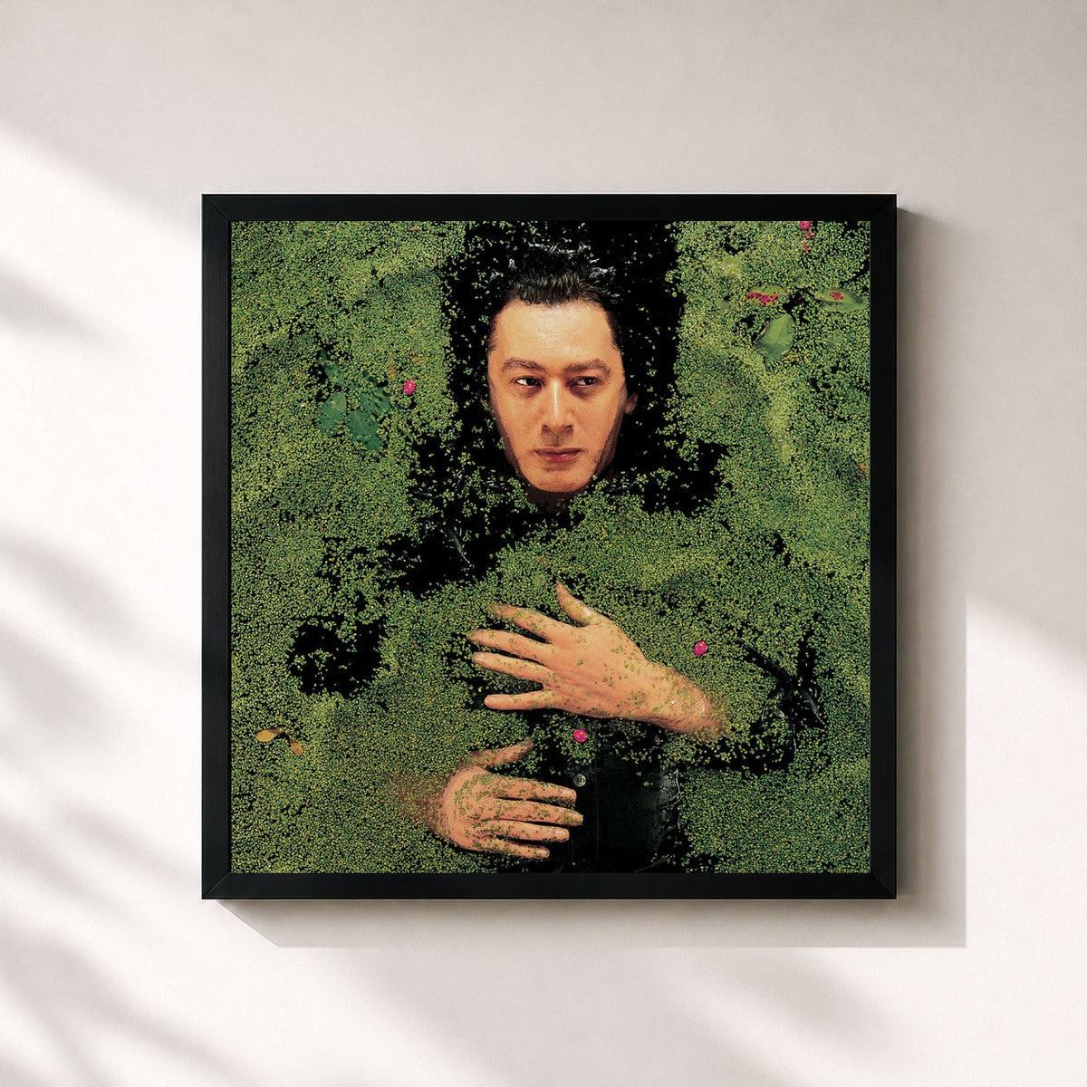 #noir Fantaisie Militaire di Alain Bashung in stampa quadrata incorniciata, cornice nera 32x32 cm