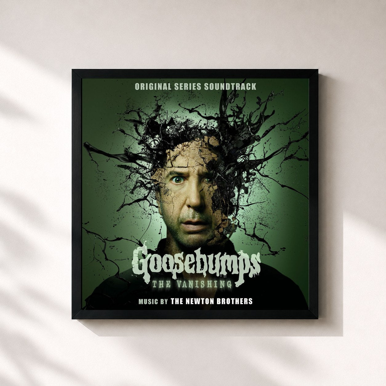 #noir Tableau carré de l'album Goosebumps: The Vanishing (Original Series Soundtrack) de The Newton Brothers, cadre noir 32x32 cm