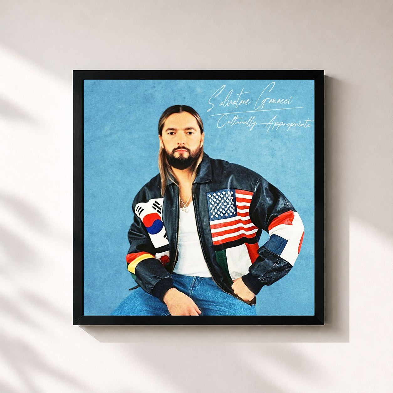 #noir Tableau carré de l'album Culturally Appropriate de Salvatore Ganacci, cadre noir 32x32 cm