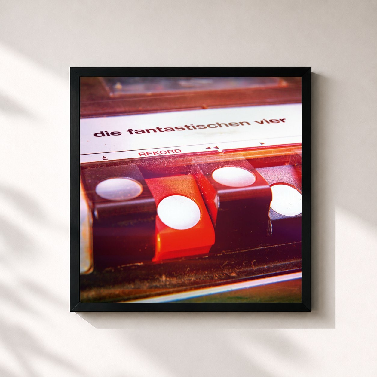 #noir Tableau carré de l'album Rekord de Die Fantastischen Vier, cadre noir 32x32 cm