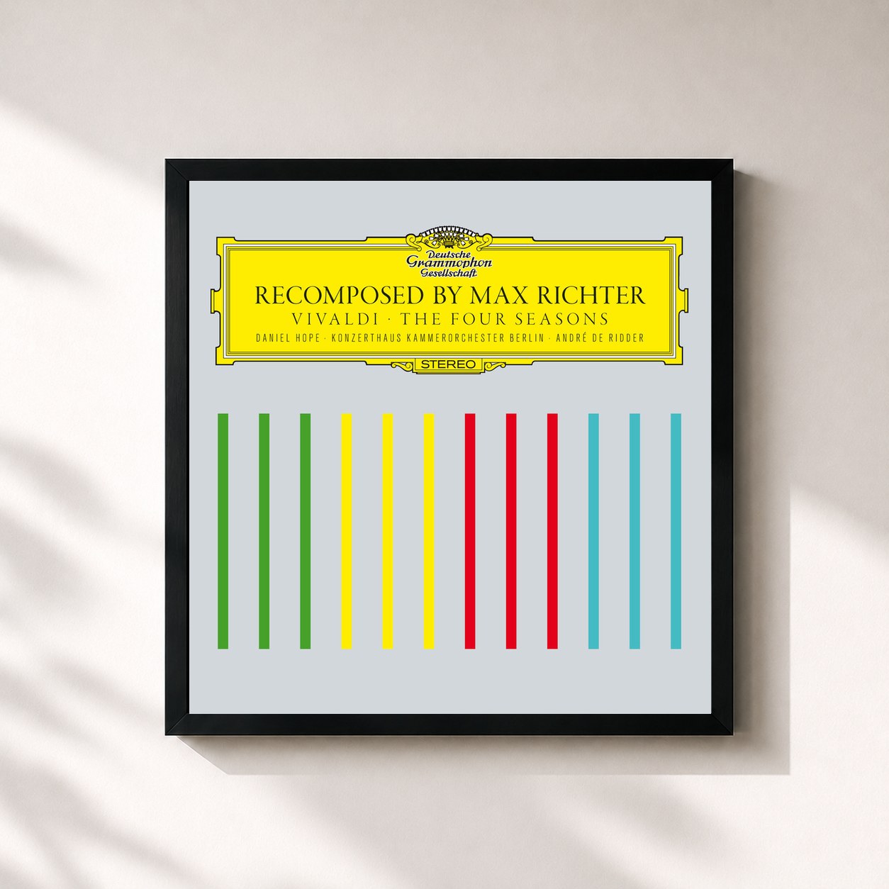 #noir Tableau carré de l'album Recomposed By Max Richter: Vivaldi, The Four Seasons de Max Richter, cadre noir 32x32 cm