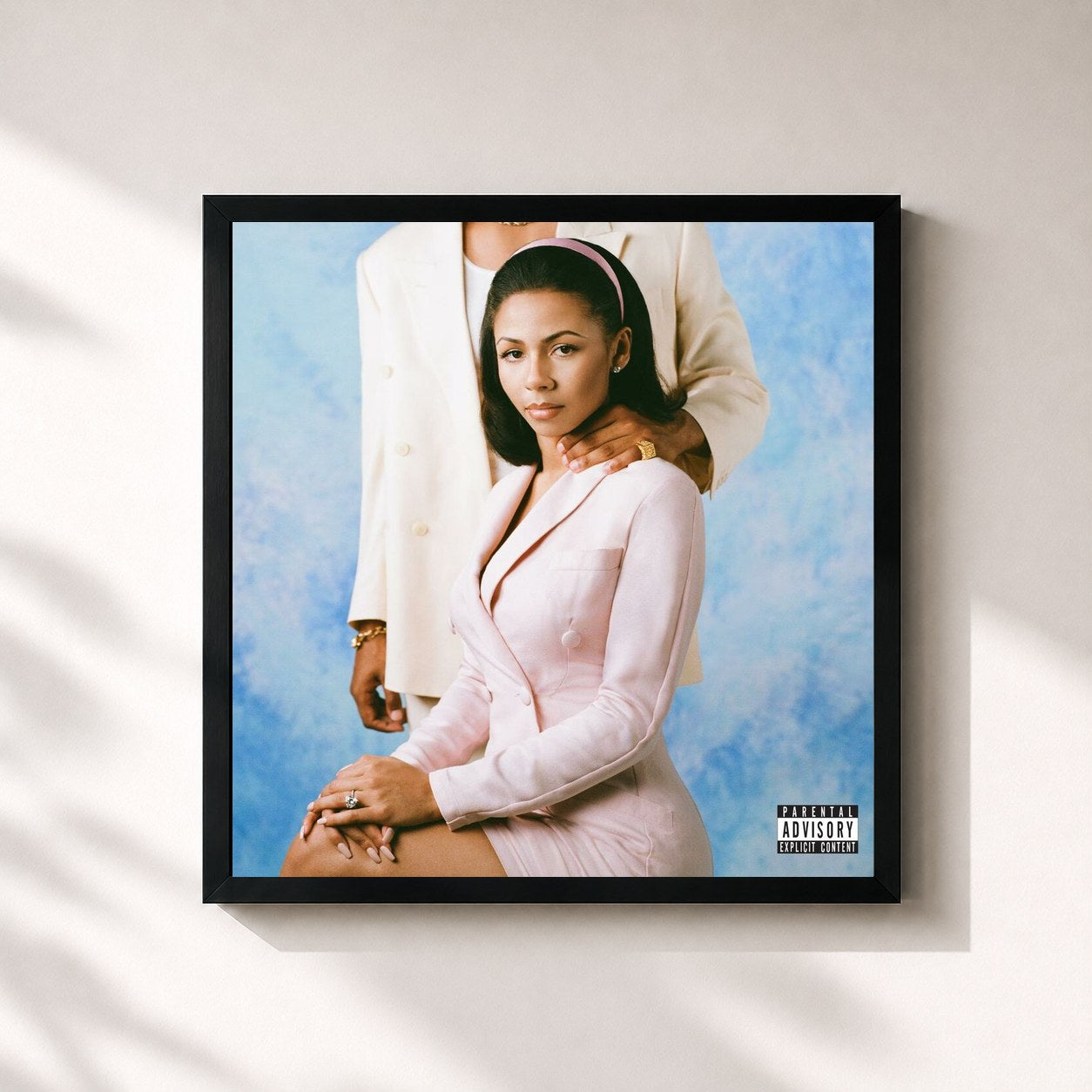 #noir Tableau carré de l'album MASTER de Mariah the Scientist, cadre noir 32x32 cm
