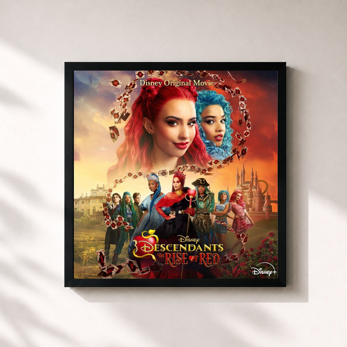 #noir Tableau carré de l'album Descendants: The Rise of Red (Original Soundtrack) de Descendants – Cast, cadre noir 32x32 cm