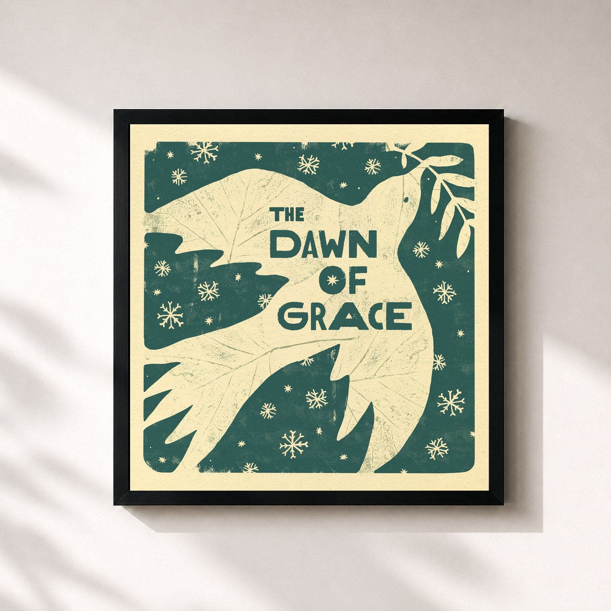 #noir Tableau carré de l'album The Dawn of Grace (Deluxe) de Sixpence None the Richer, cadre noir 32x32 cm