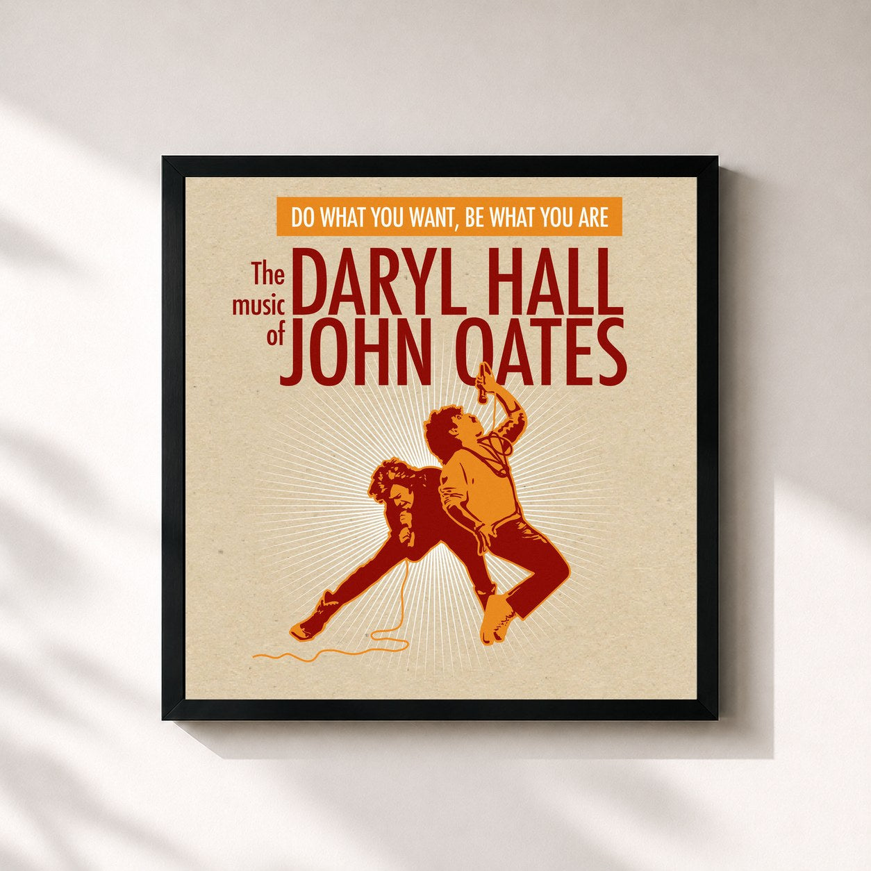 #noir Tableau carré de l'album Do What You Want, Be What You Are: The Music of Daryl Hall & John Oates de Daryl Hall & John Oates, cadre noir 32x32 cm