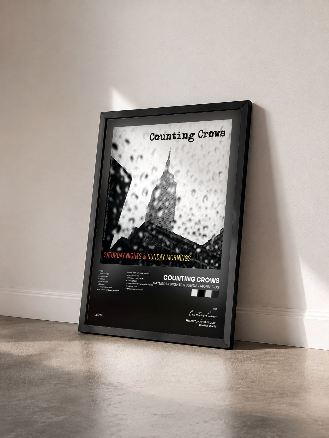 #noir Saturday Nights & Sunday Mornings von Counting Crows als gerahmter Kunstdruck von schräg gesehen, schwarzer Rahmen