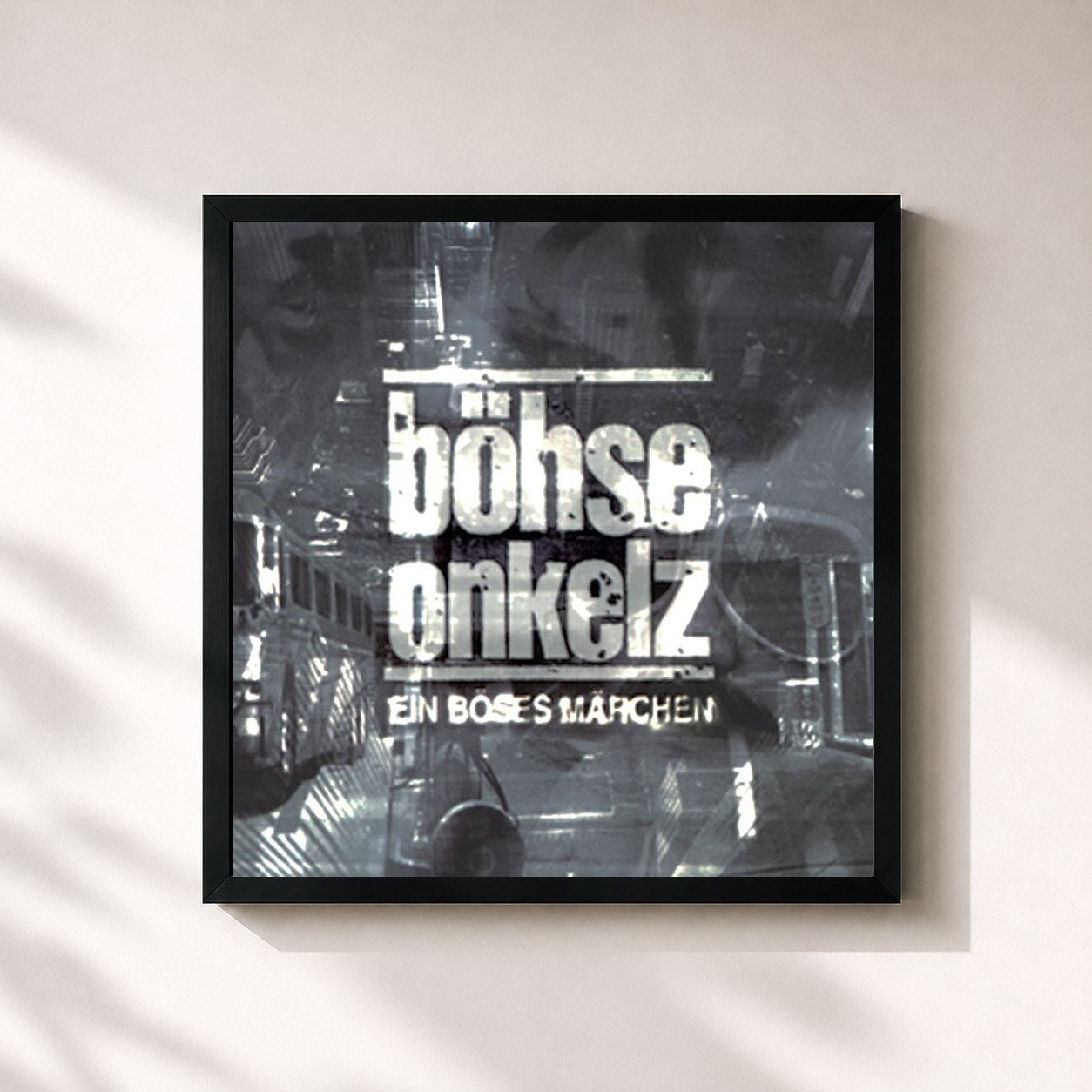 #noir Tableau carré de l'album Ein böses Märchen aus tausend finsteren Nächten de Böhse Onkelz, cadre noir 32x32 cm