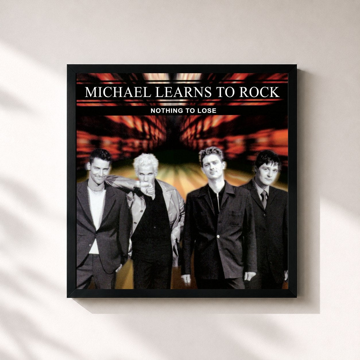 #noir Tableau carré de l'album Nothing to Lose (2014 Remaster) de Michael Learns to Rock, cadre noir 32x32 cm