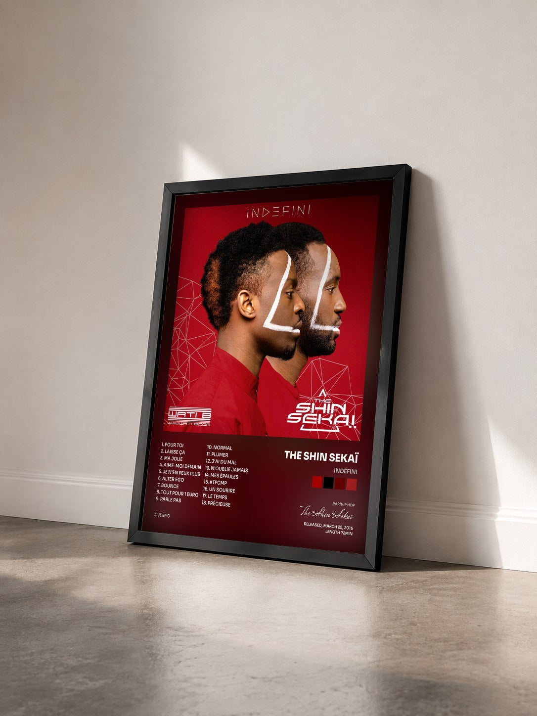 #noir Indéfini by The Shin Sekaï as a framed art print seen at an angle, black frame