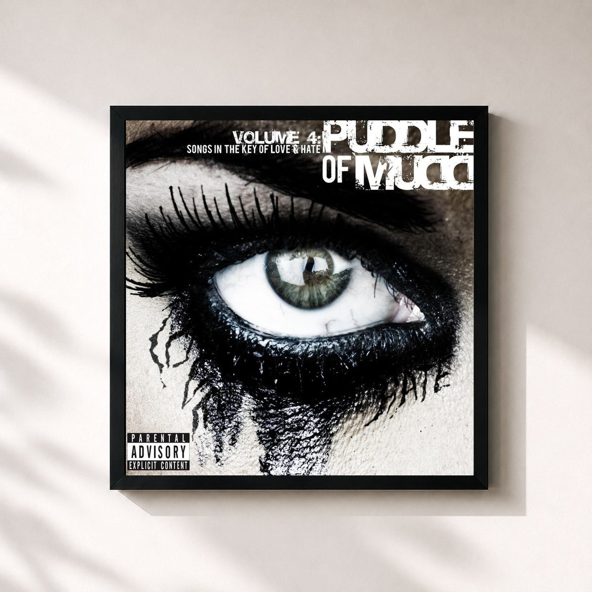 #noir Volume 4: Songs in the Key of Love & Hate de Puddle of Mudd en lámina cuadrada enmarcada, marco negro de 32x32 cm