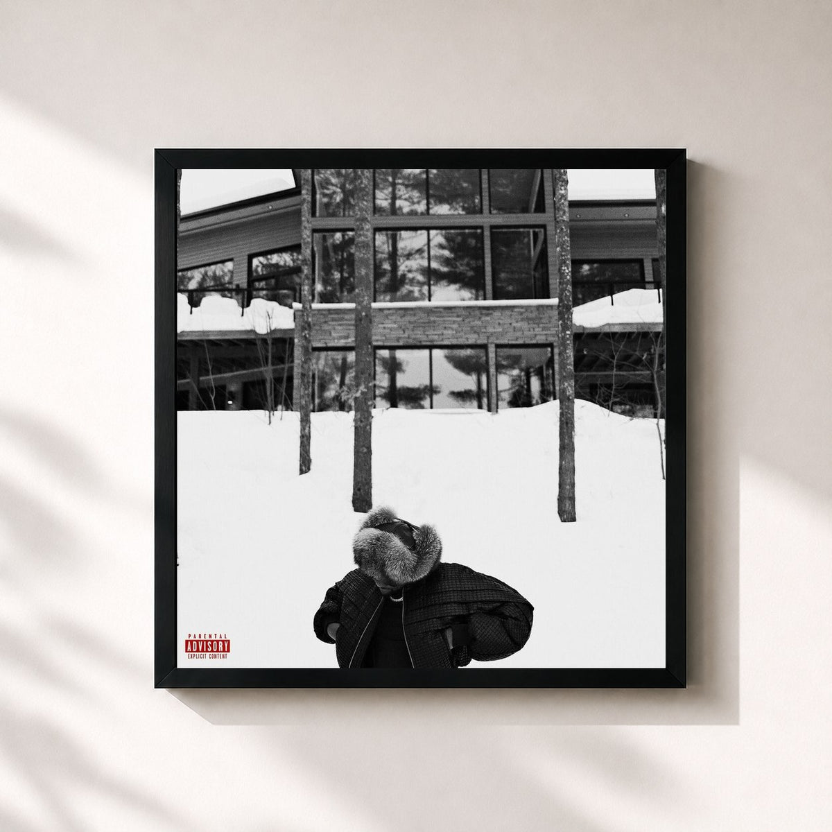 #noir Tableau carré de l'album Black House de Guy2bezbar, cadre noir 32x32 cm