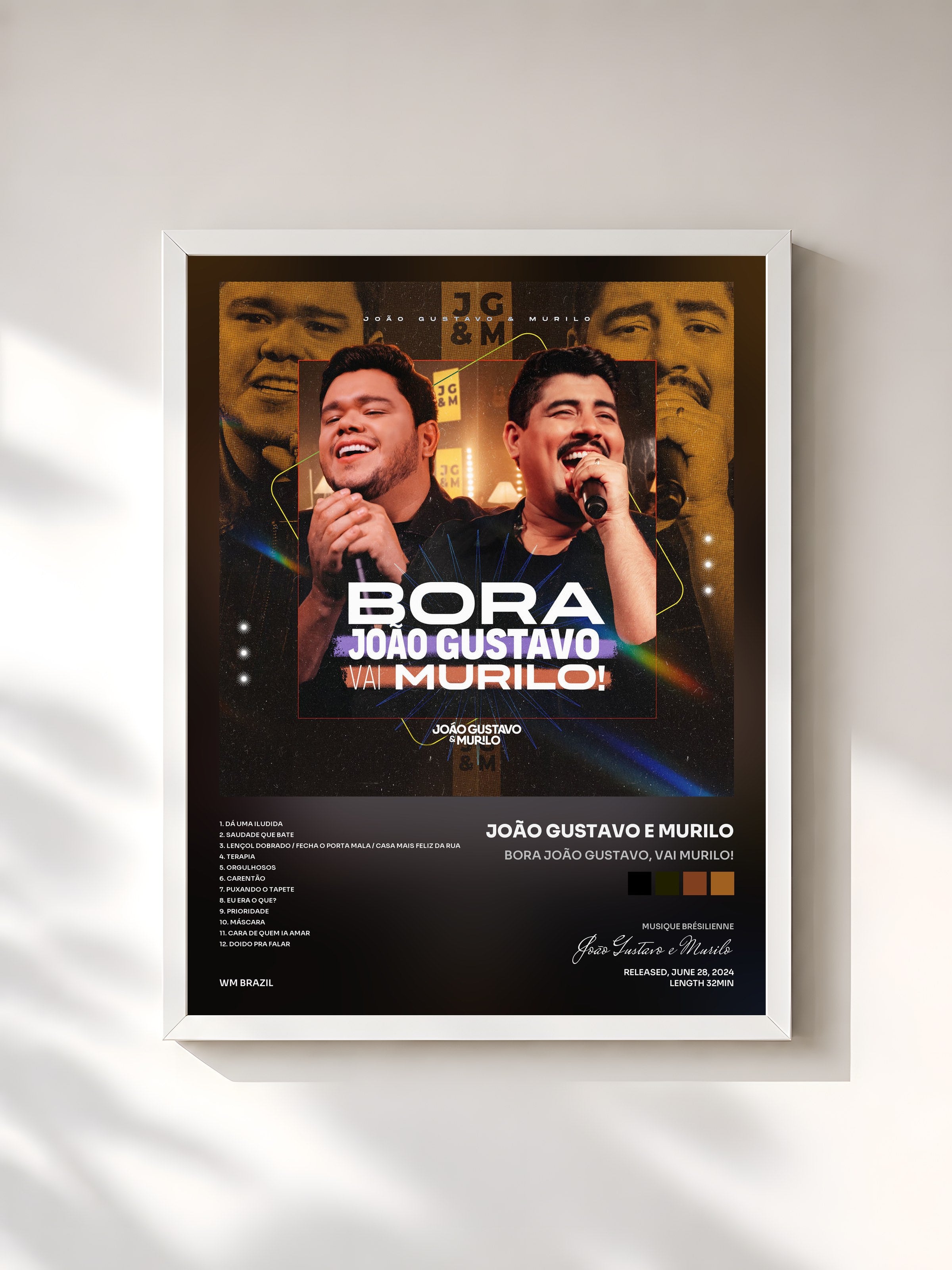 #blanc Tableau de l'album Bora João Gustavo, Vai Murilo! de João Gustavo e Murilo, cadre blanc, imprimé et encadré en France