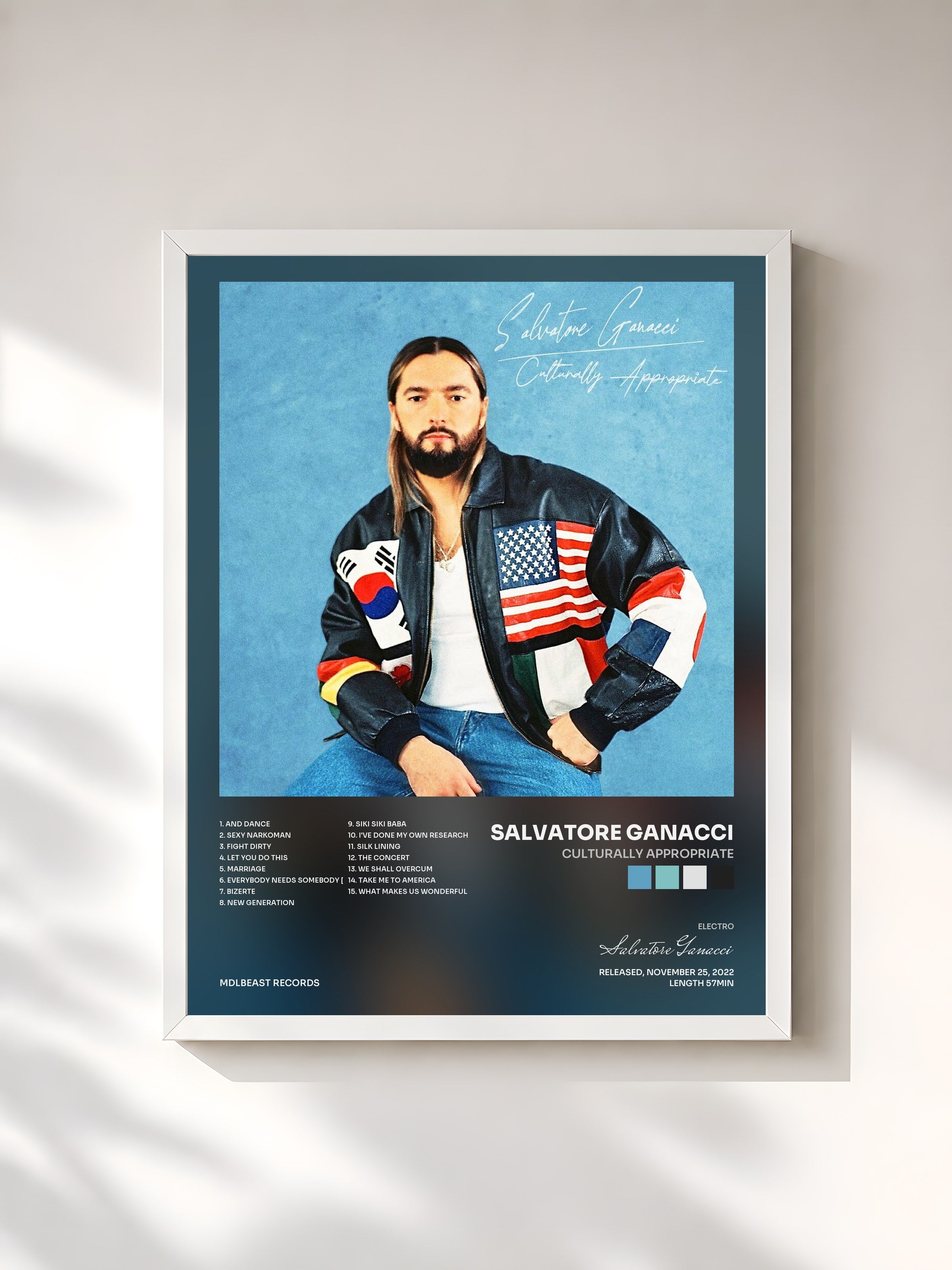 #blanc Tableau de l'album Culturally Appropriate de Salvatore Ganacci, cadre blanc, imprimé et encadré en France
