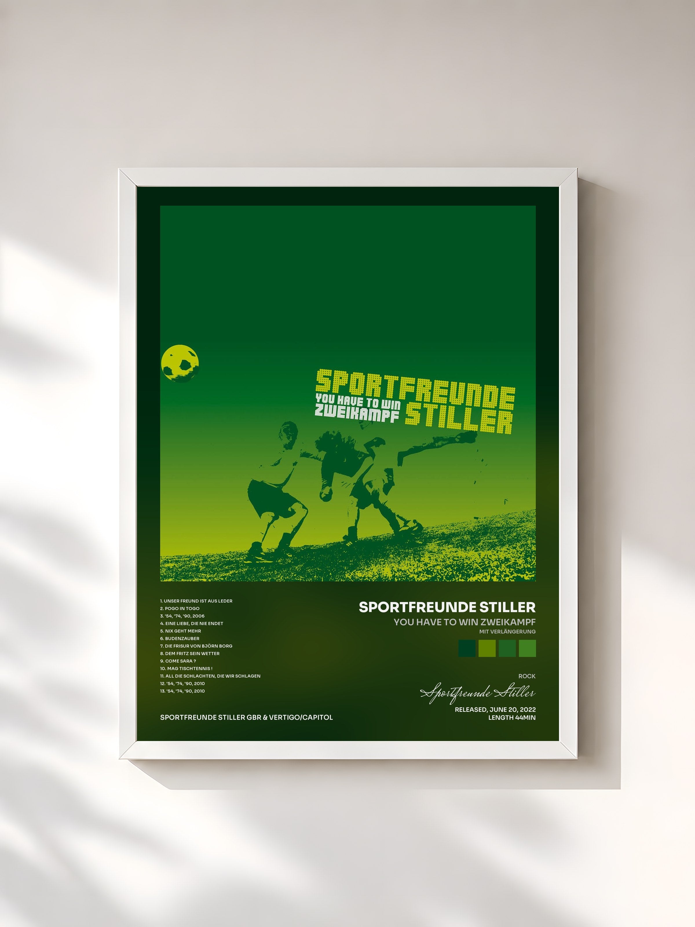 #blanc Tableau de l'album You Have To Win Zweikampf (mit Verlängerung) de Sportfreunde Stiller, cadre blanc, imprimé et encadré en France
