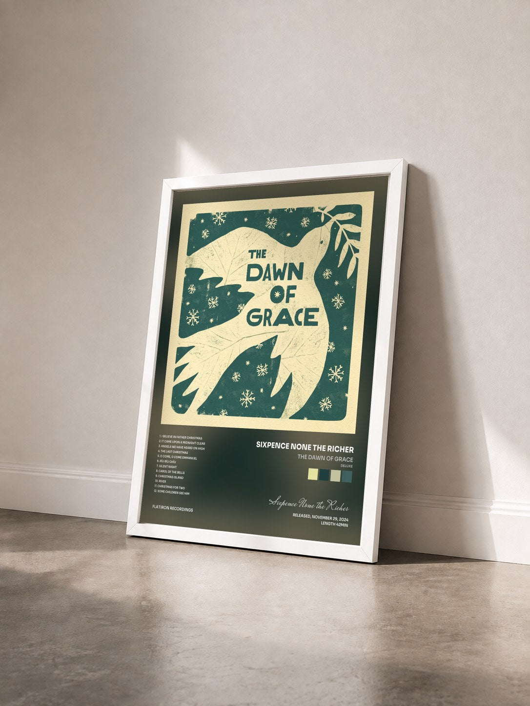 #blanc Tableau de l'album The Dawn of Grace (Deluxe) de Sixpence None the Richer vu de trois quarts, cadre blanc