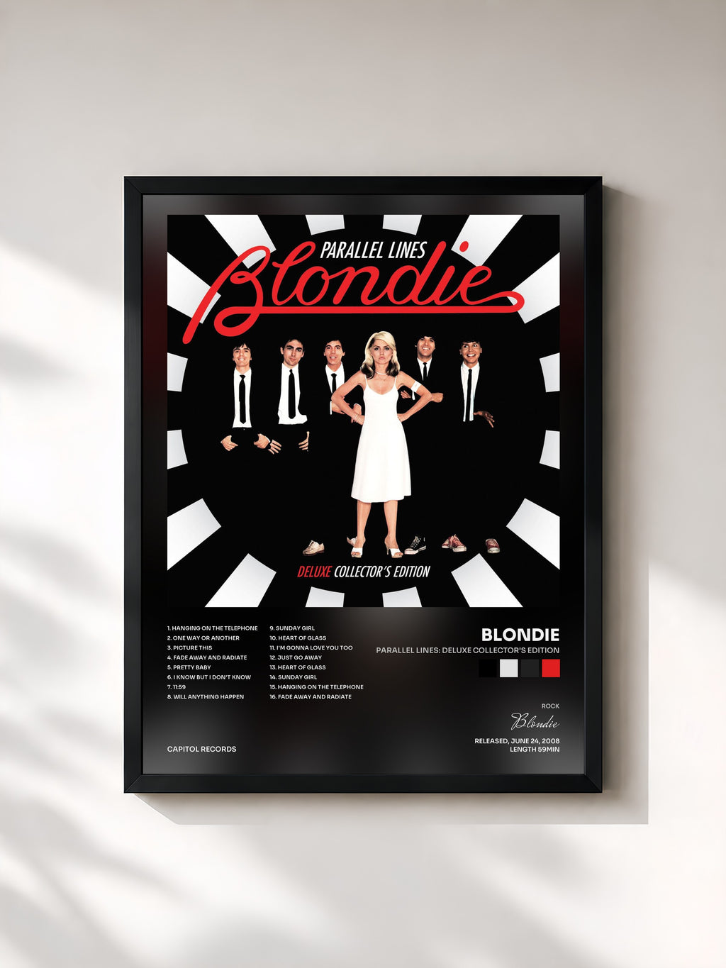 #noir Tableau de l'album Parallel Lines: Deluxe Collector's Edition de Blondie, cadre noir, imprimé et encadré en France