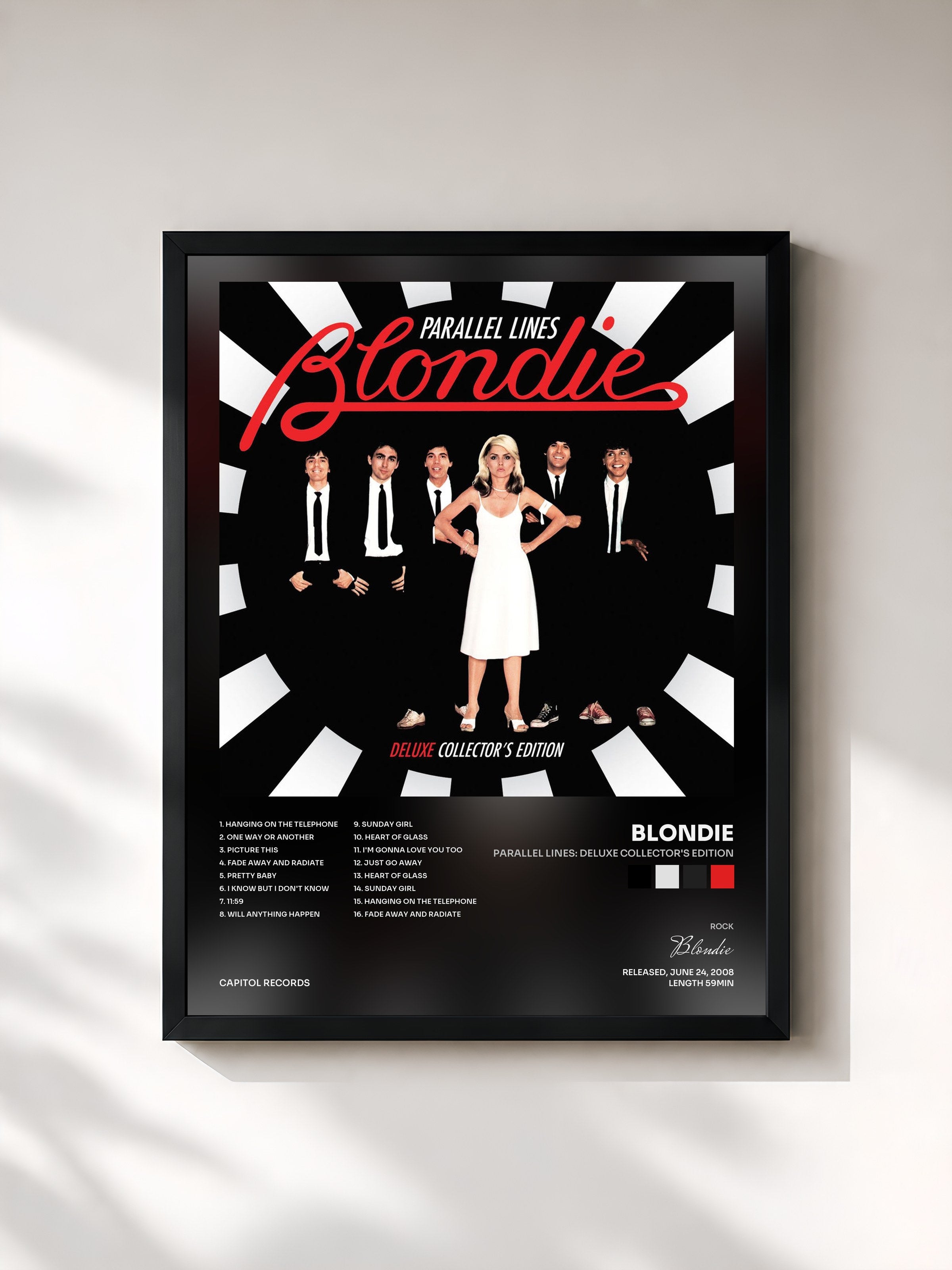 #noir Tableau de l'album Parallel Lines: Deluxe Collector's Edition de Blondie, cadre noir, imprimé et encadré en France