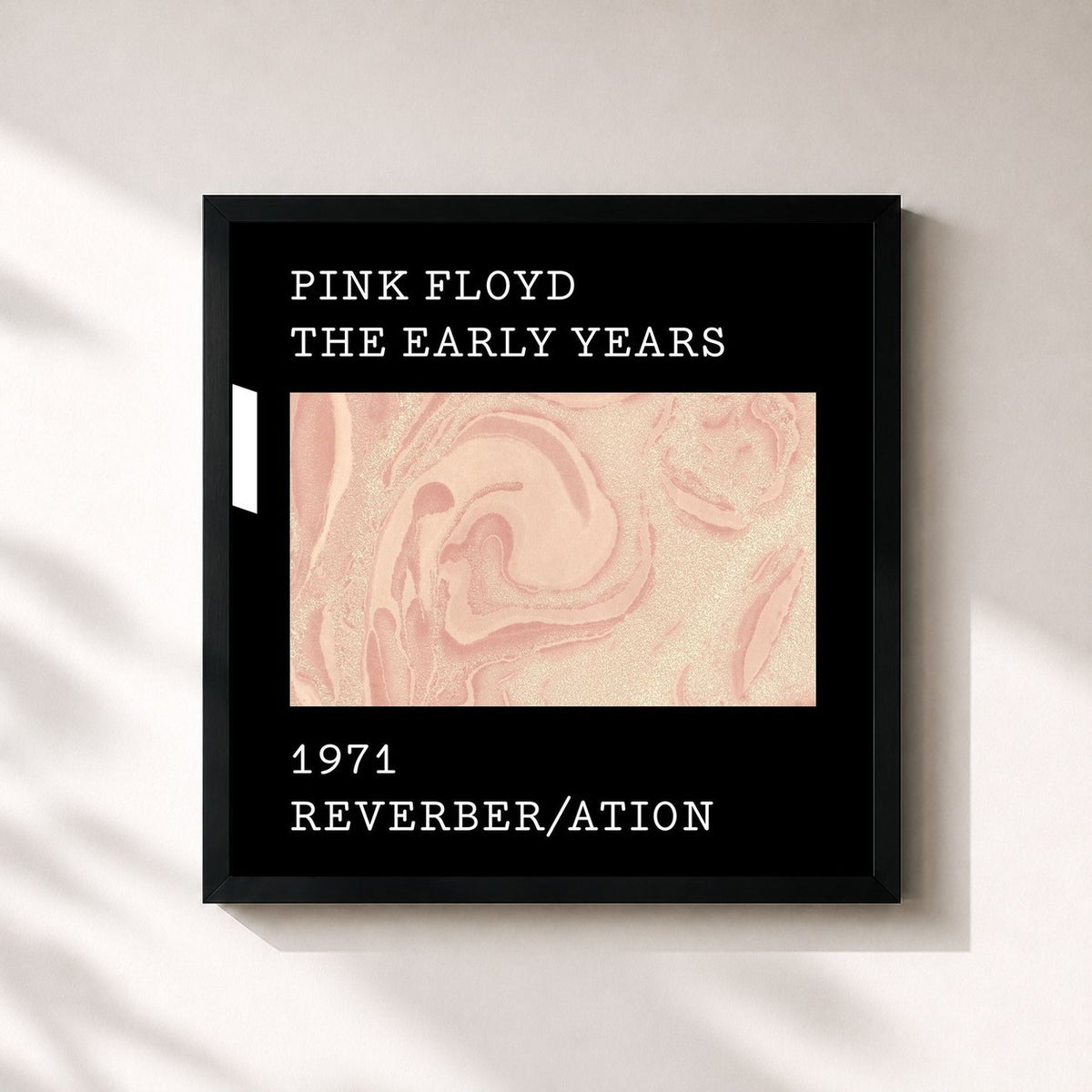 #noir Tableau carré de l'album 1971 Reverber/ation de Pink Floyd, cadre noir 32x32 cm