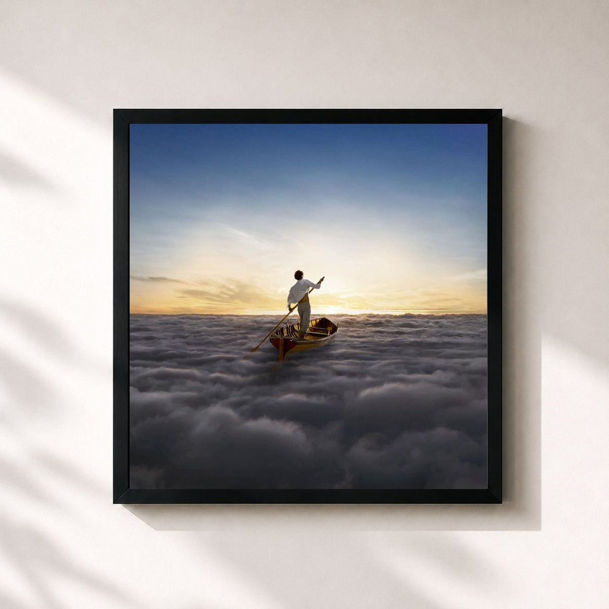 #noir Tableau carré de l'album The Endless River de Pink Floyd, cadre noir 32x32 cm