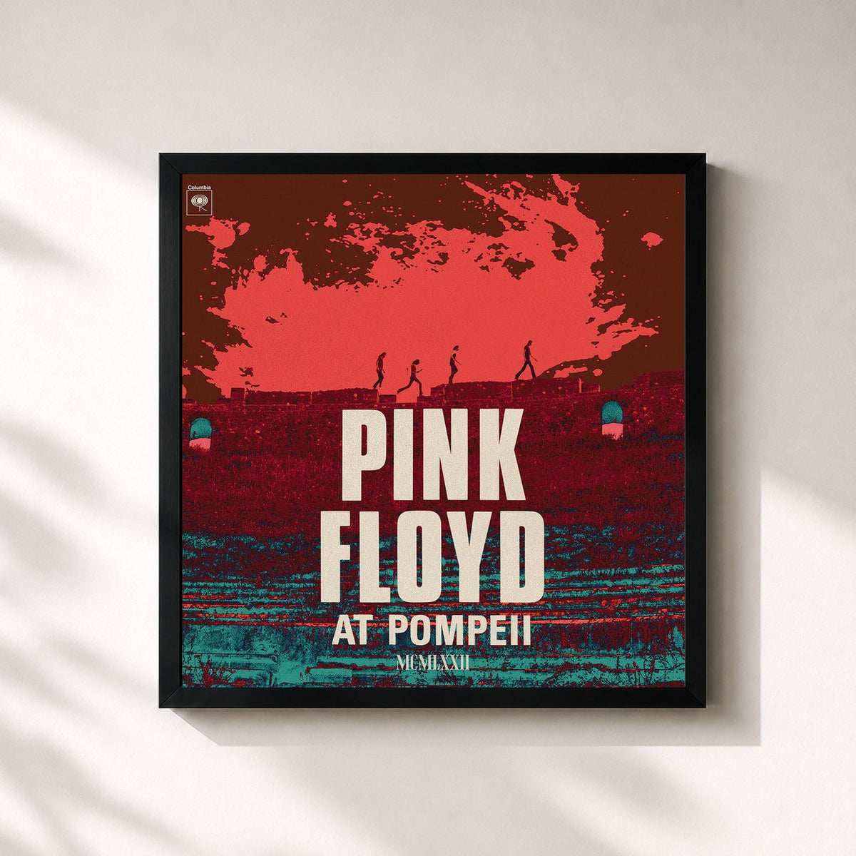 #noir Tableau carré de l'album Pink Floyd at Pompeii - MCMLXXII (2025 Mix) de Pink Floyd, cadre noir 32x32 cm