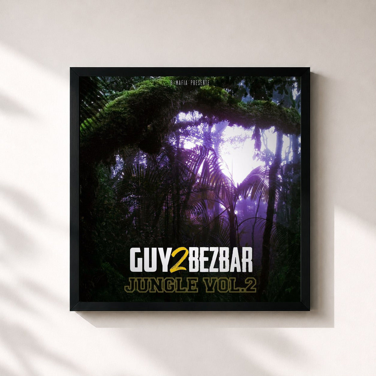 #noir Tableau carré de l'album Jungle, vol. 2 de Guy2bezbar, cadre noir 32x32 cm