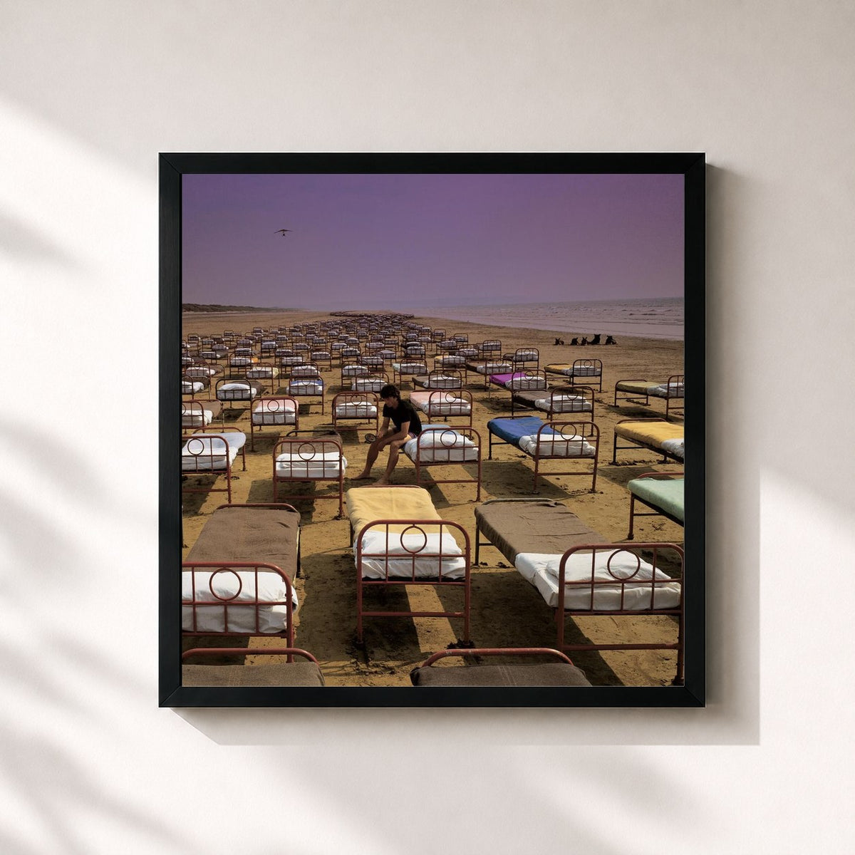 #noir Tableau carré de l'album A Momentary Lapse of Reason de Pink Floyd, cadre noir 32x32 cm