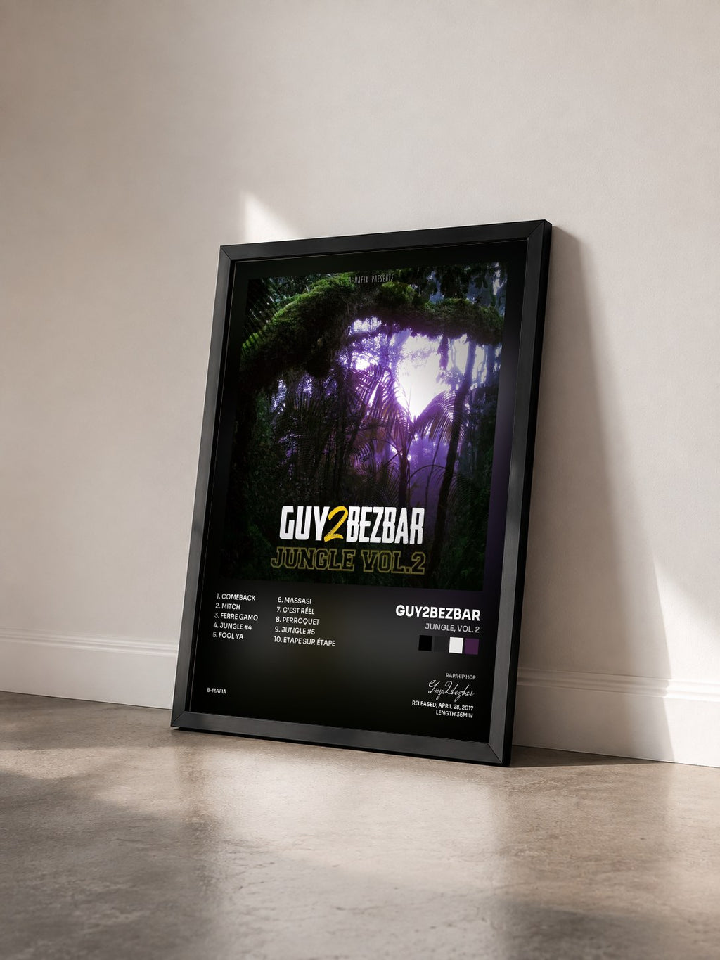 #noir Jungle, vol. 2 by Guy2bezbar as a framed art print seen at an angle, black frame