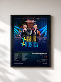 #noir Tableau de l'album + Amor, + Música de Guilherme & Benuto, cadre noir, imprimé et encadré en France