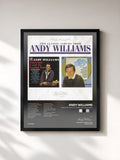 #noir Tableau de l'album Can't Get Used To Losing You / Love, Andy de Andy Williams, cadre noir, imprimé et encadré en France