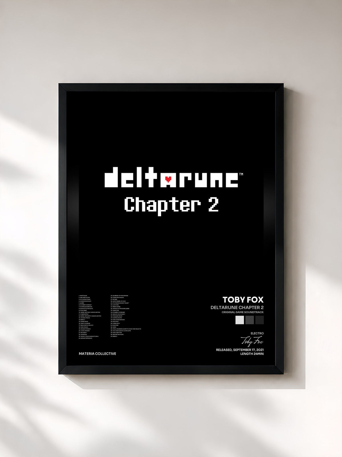 #noir Tableau de l'album DELTARUNE Chapter 2 (Original Game Soundtrack) de Toby Fox, cadre noir, imprimé et encadré en France