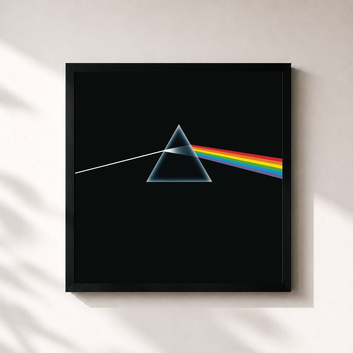 #noir Tableau carré de l'album The Dark Side Of The Moon (50th Anniversary) [2023 Remaster] de Pink Floyd, cadre noir 32x32 cm