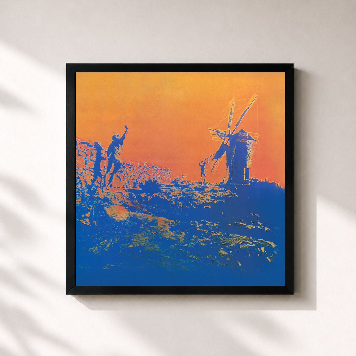 #noir Tableau carré de l'album More de Pink Floyd, cadre noir 32x32 cm
