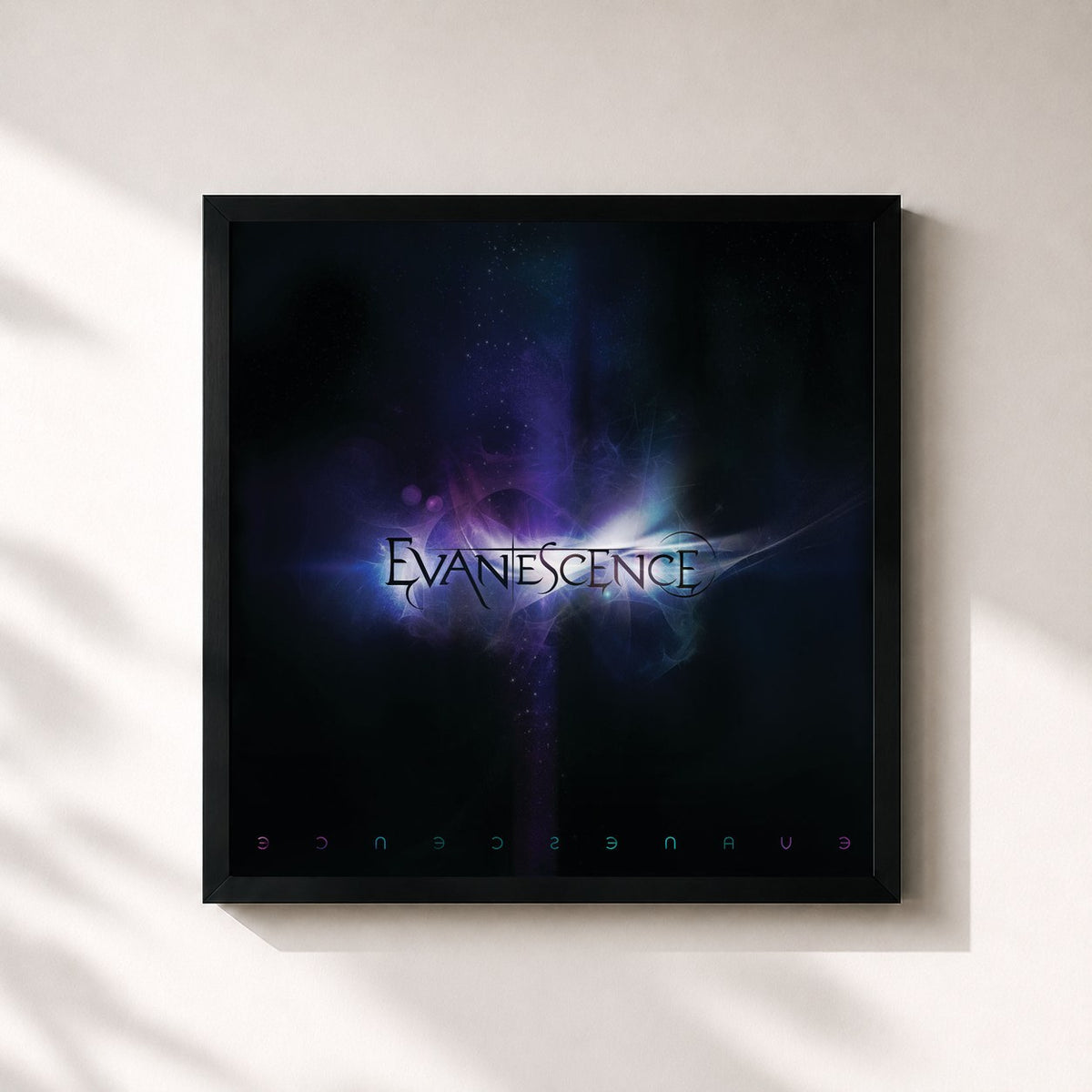#noir Tableau carré de l'album Evanescence de Evanescence, cadre noir 32x32 cm