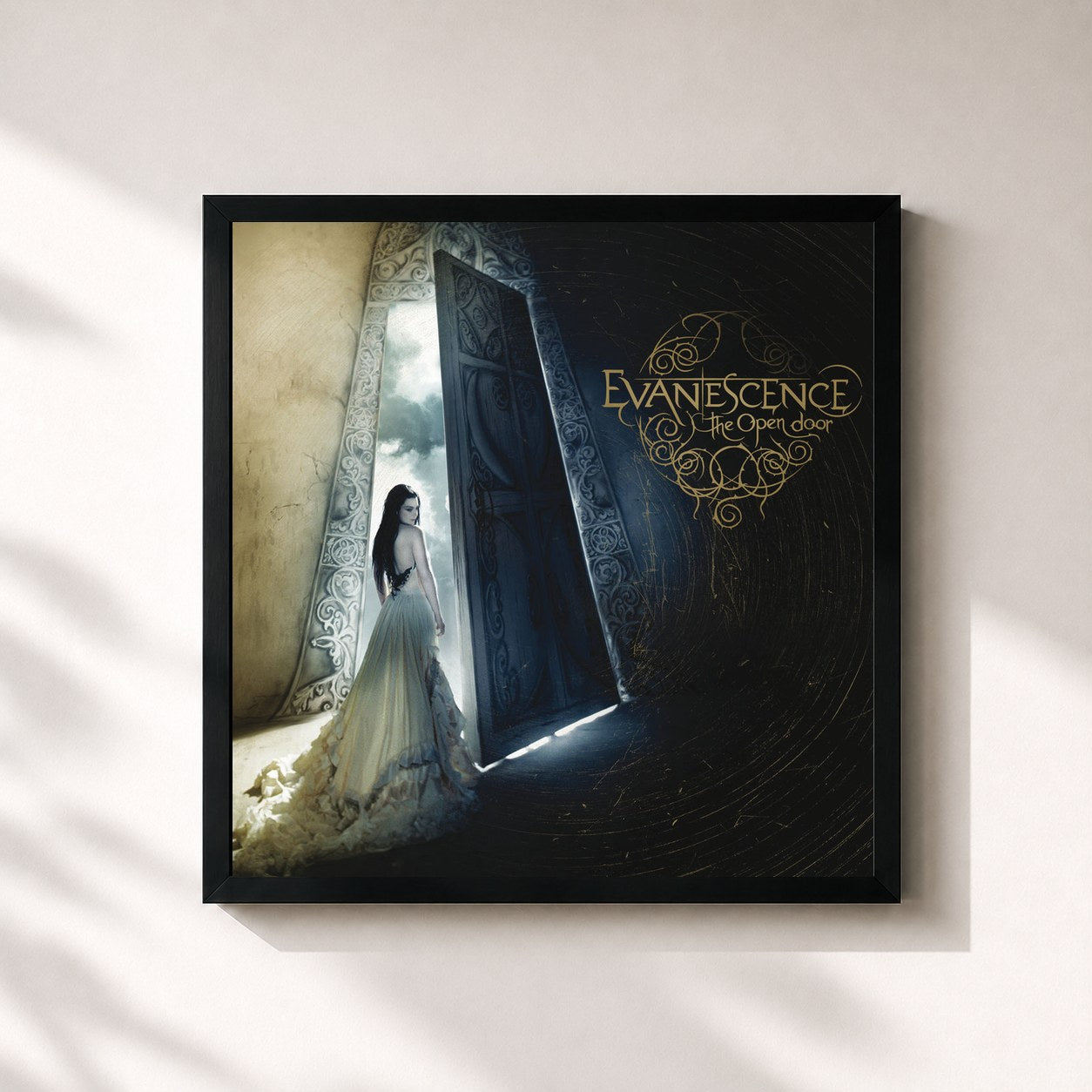 #noir The Open Door by Evanescence as a square framed art print, black 32x32 cm frame