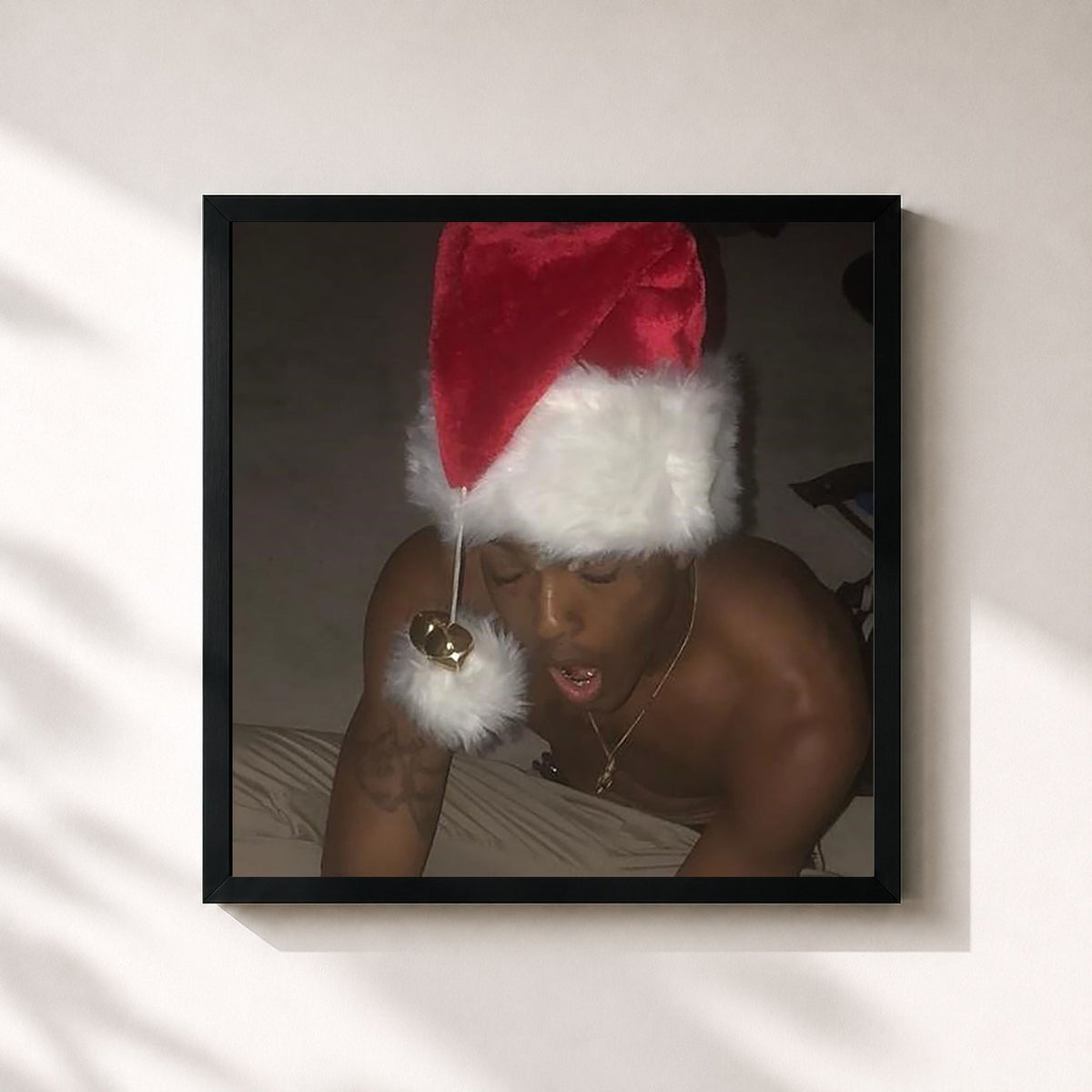 #noir Tableau carré de l'album A GHETTO CHRISTMAS CAROL de XXXTentacion, cadre noir 32x32 cm