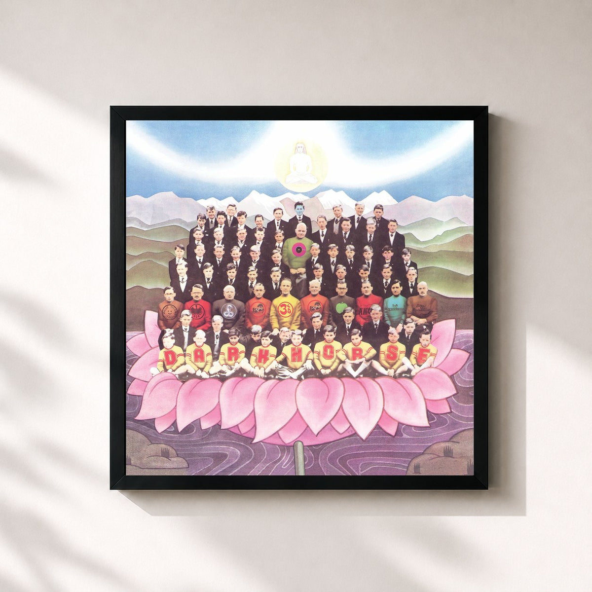#noir Tableau carré de l'album Dark Horse de George Harrison, cadre noir 32x32 cm