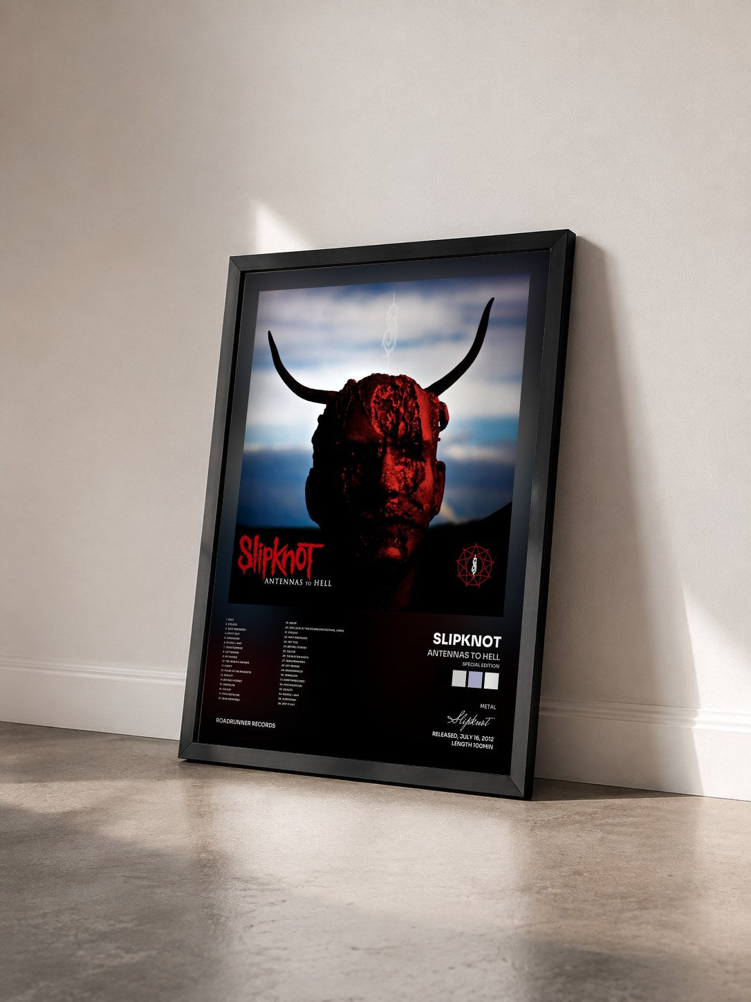 #noir Antennas to Hell (Special Edition) by Slipknot as a framed art print seen at an angle, black frame