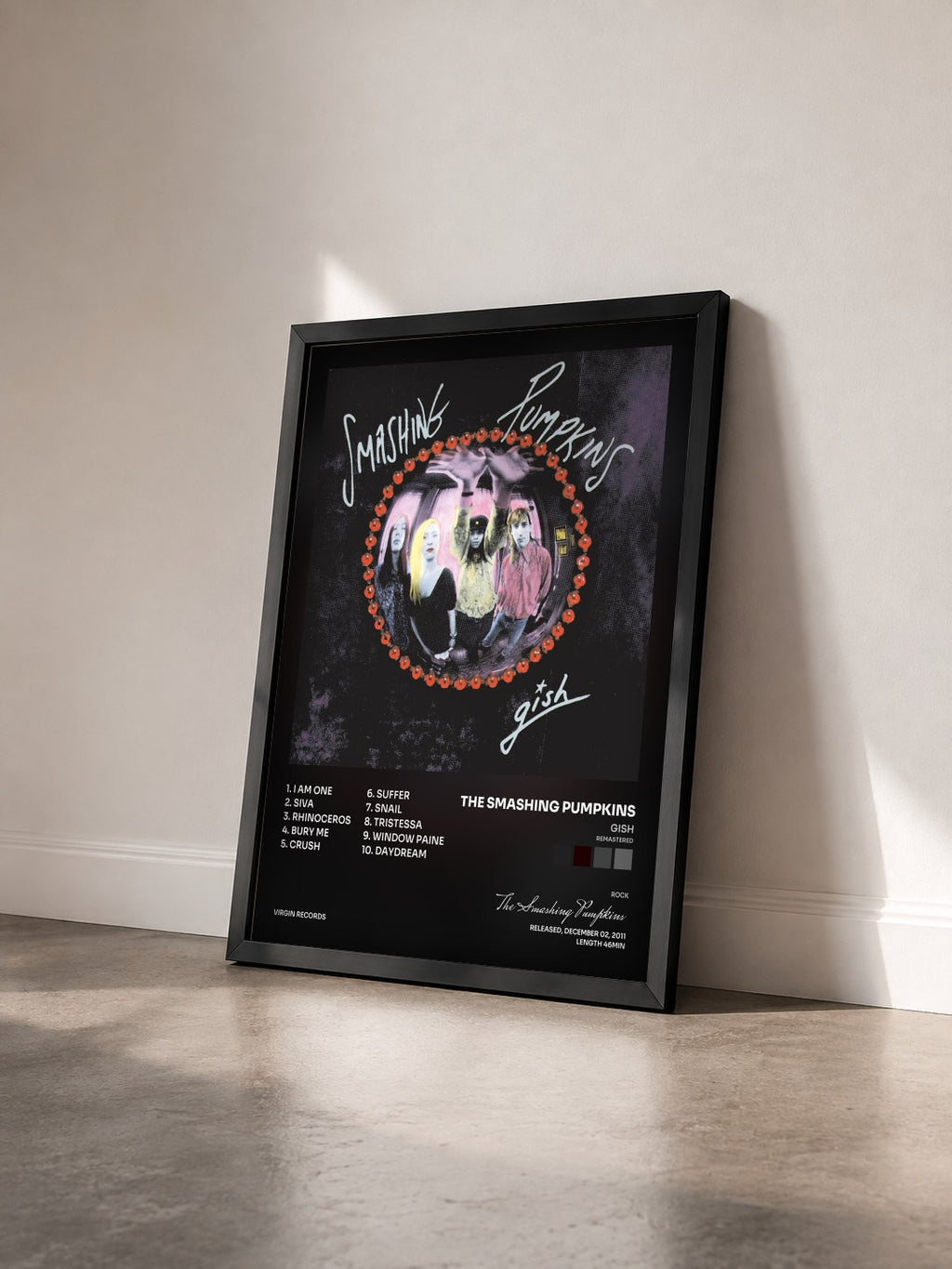 #noir Gish (Remastered) von The Smashing Pumpkins als gerahmter Kunstdruck von schräg gesehen, schwarzer Rahmen