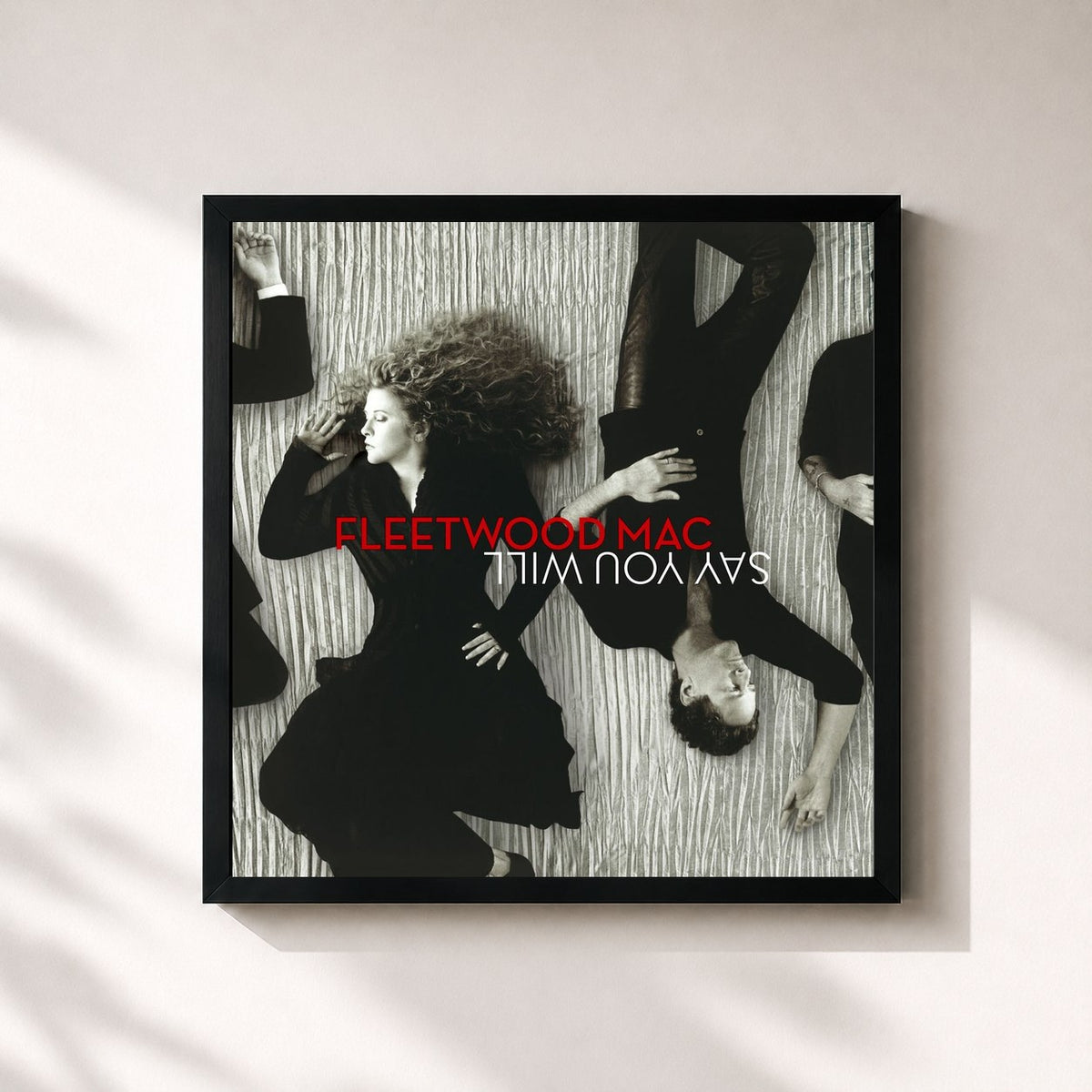 #noir Say You Will von Fleetwood Mac als quadratischer Kunstdruck, schwarzer Rahmen 32x32 cm