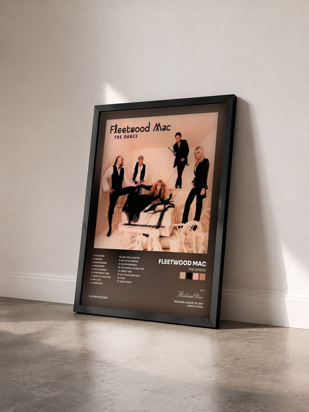 #noir The Dance di Fleetwood Mac in stampa incorniciata vista di tre quarti, cornice nera