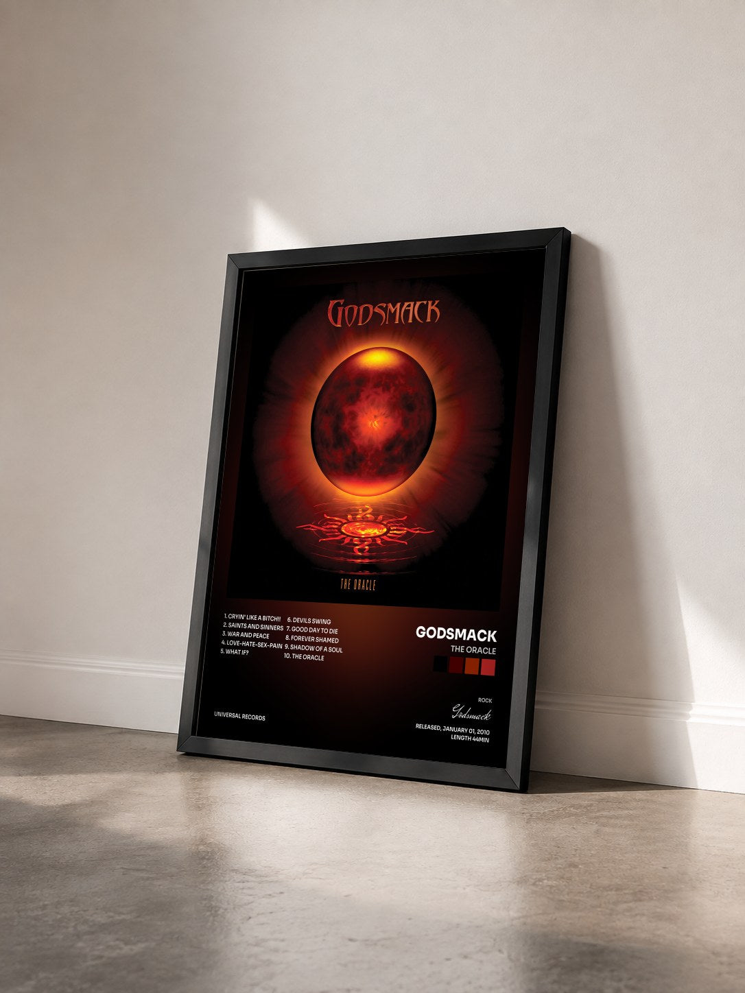 #noir Tableau de l'album The Oracle de Godsmack vu de trois quarts, cadre noir
