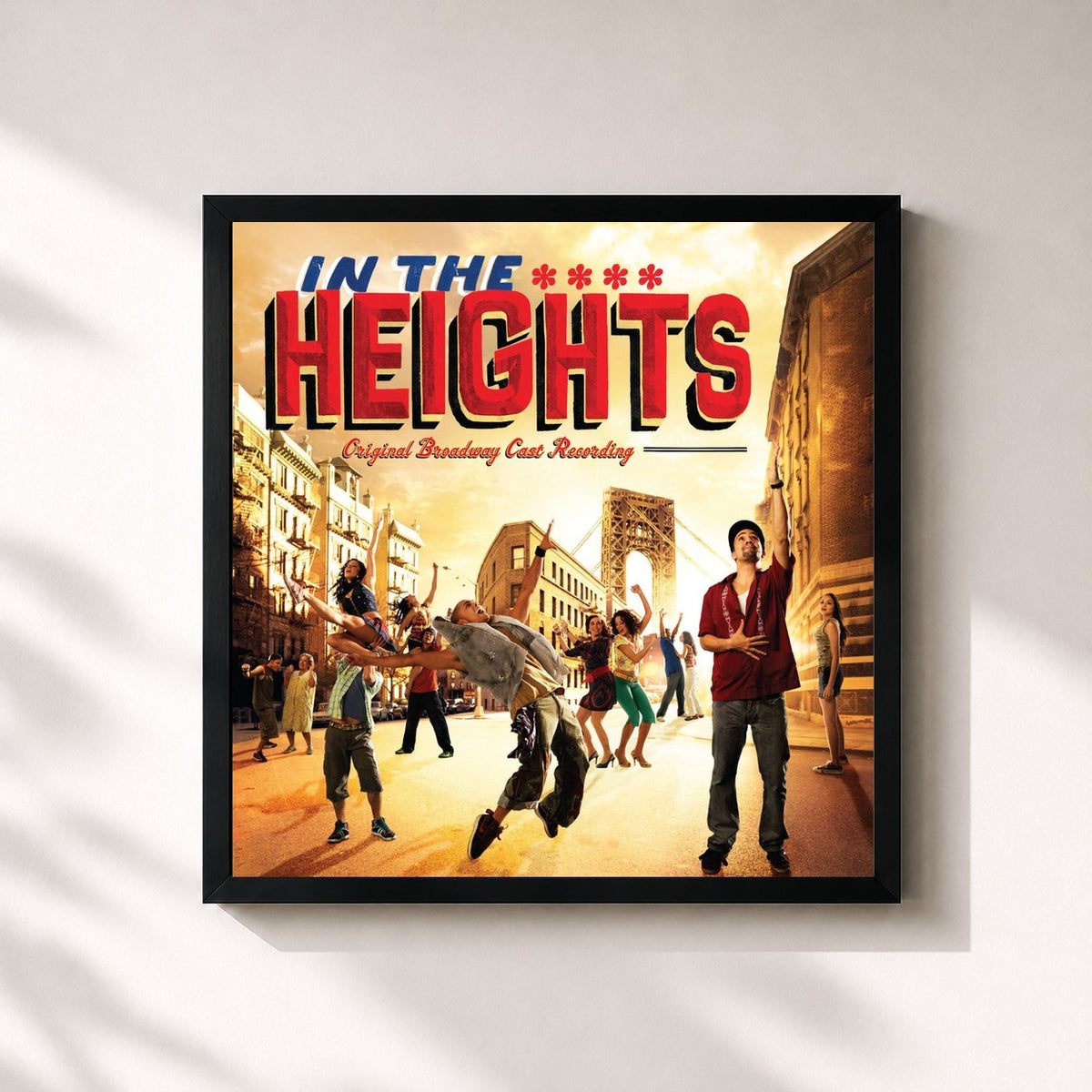 #noir In the Heights (Original Broadway Cast Recording) de Lin-Manuel Miranda en lámina cuadrada enmarcada, marco negro de 32x32 cm