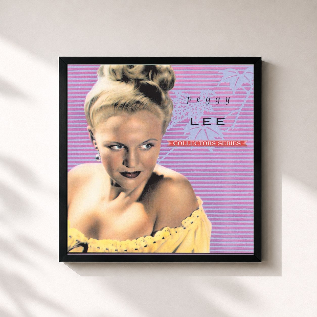 #noir Tableau carré de l'album Capitol Collectors Series: The Early Years de Peggy Lee, cadre noir 32x32 cm