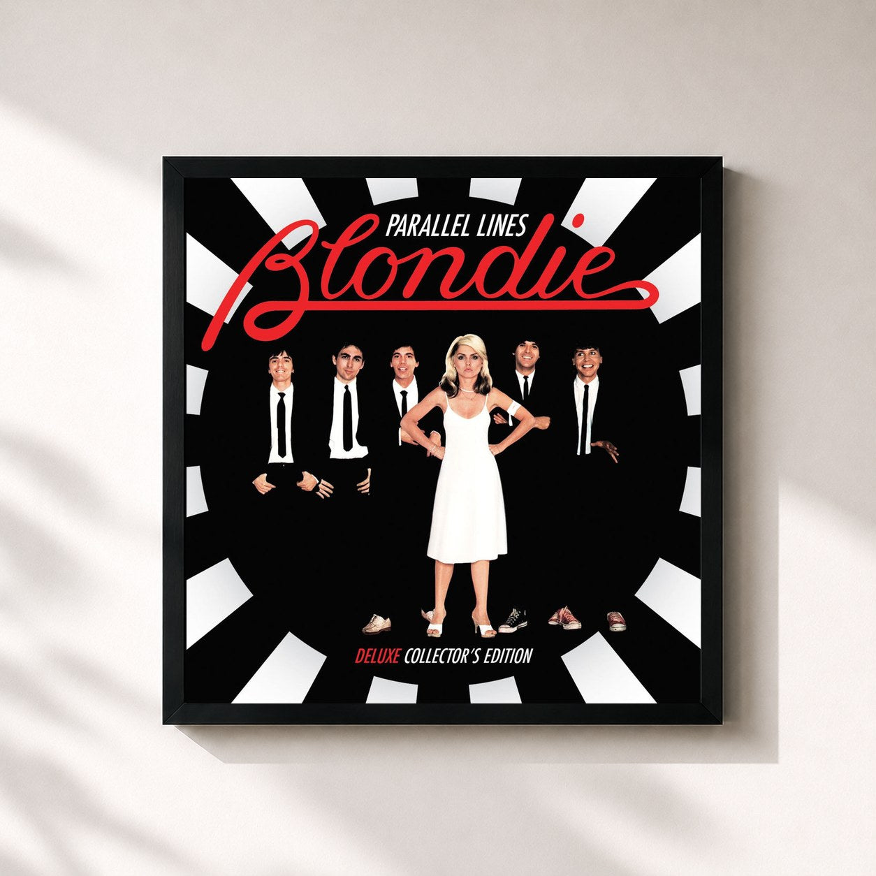 #noir Tableau carré de l'album Parallel Lines: Deluxe Collector's Edition de Blondie, cadre noir 32x32 cm